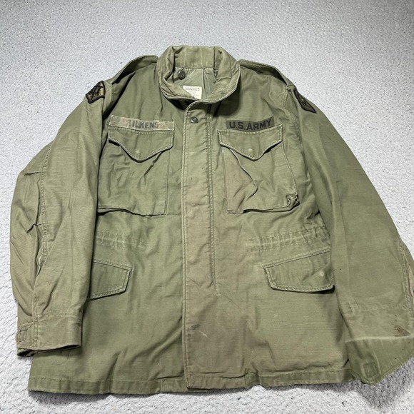 Vintage So Sew Styles Inc Jacket Mens Small Green M-65 Field Coat US Army 60s